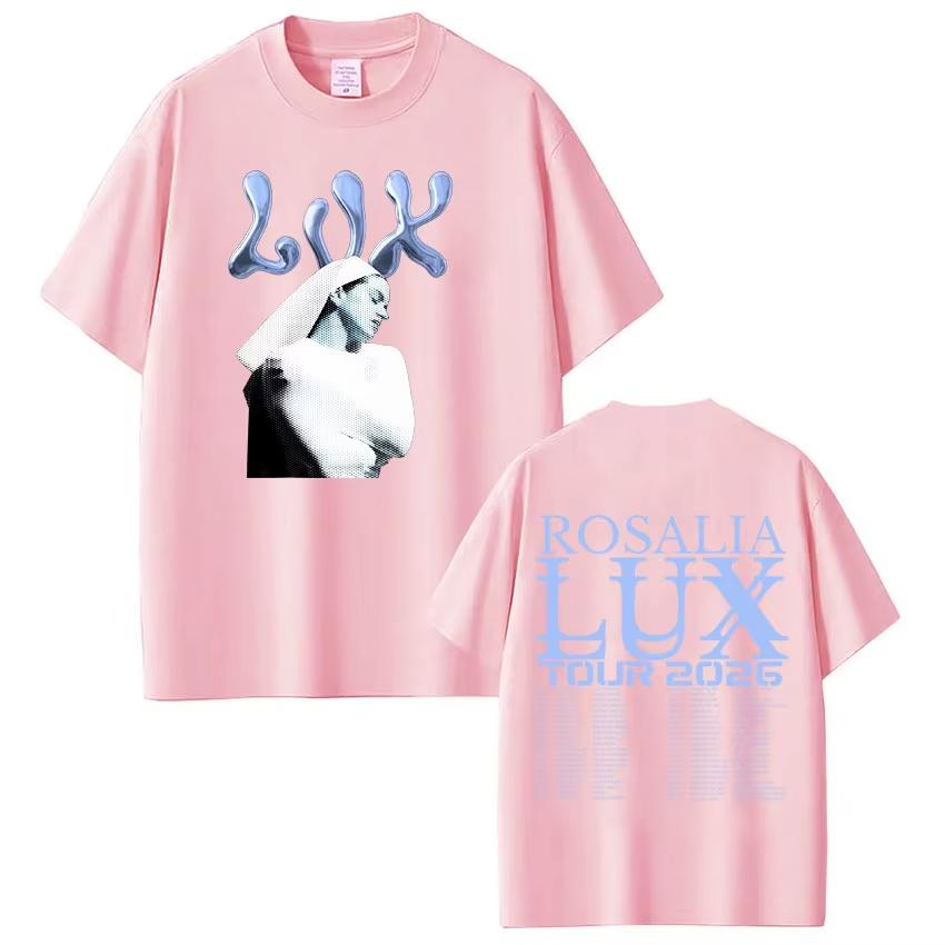 Singer Rosalia LUX Tour 2026 Printed Tees Men Women Fashion Tshirt Shortsleeved Loose Harajuku Oversized Aesthetics Tshirts