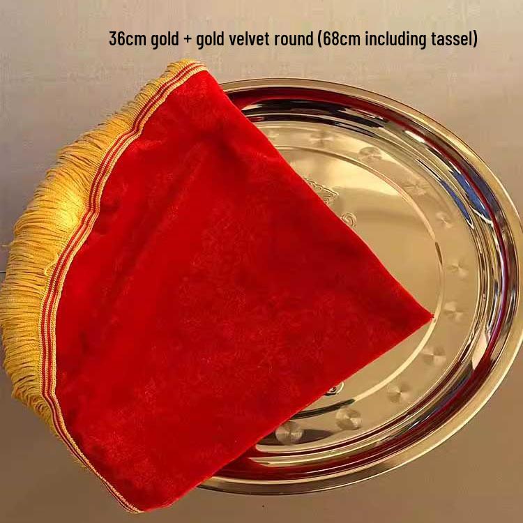 Roter Samt Satin Quaste Jubiläumszeremonie Tablett Tuch