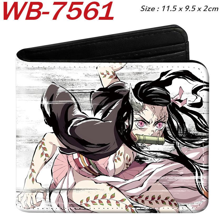Demon Slayer Anime Gefaltete Leder Geldbörse Kurz Cartoon Kartenhalter für Männer Frauen 1 Stück