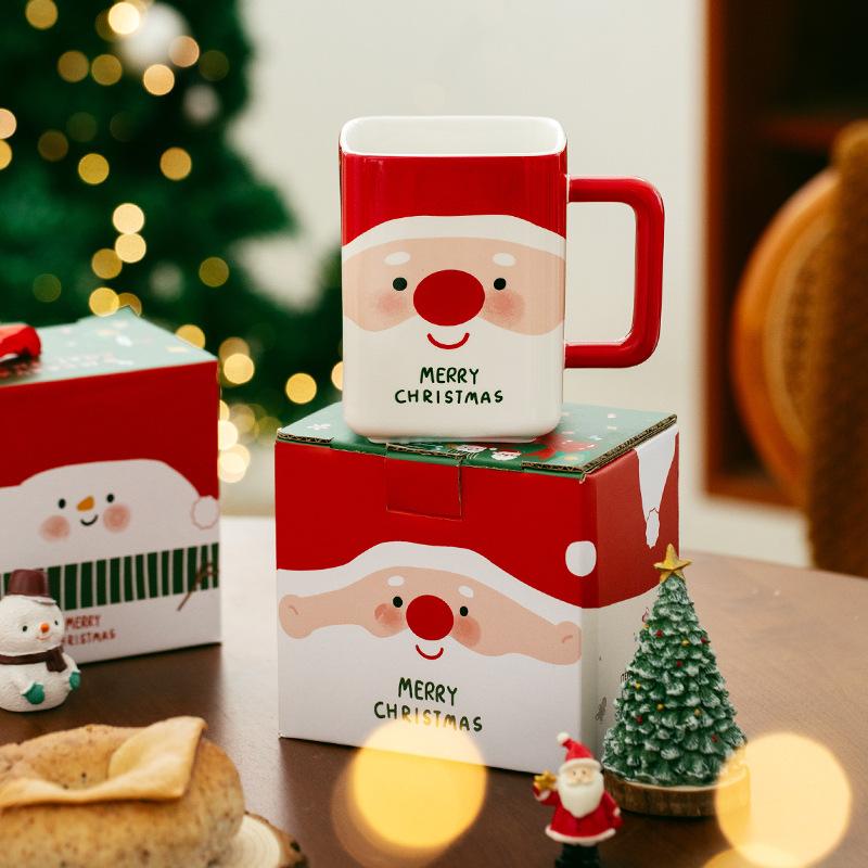 Christmas Cup Creative Ceramic Mug Santa Water Cup Breakfast Cup Coffee Cup Practical Gift Souvenir