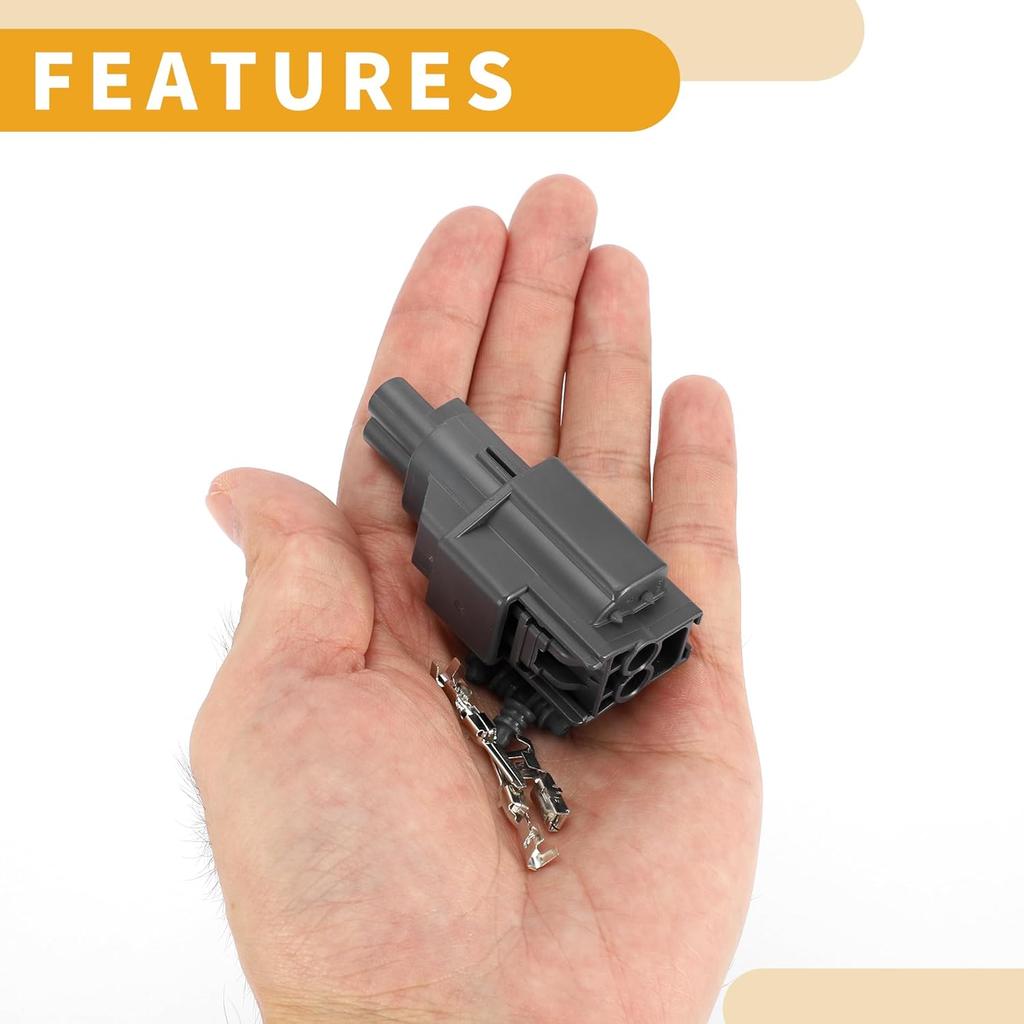 2 Pin Solenoid Valve Connector Plug - Car Male Female Wire Terminal Connector - for Toyota Plastic Gray - 1 Set