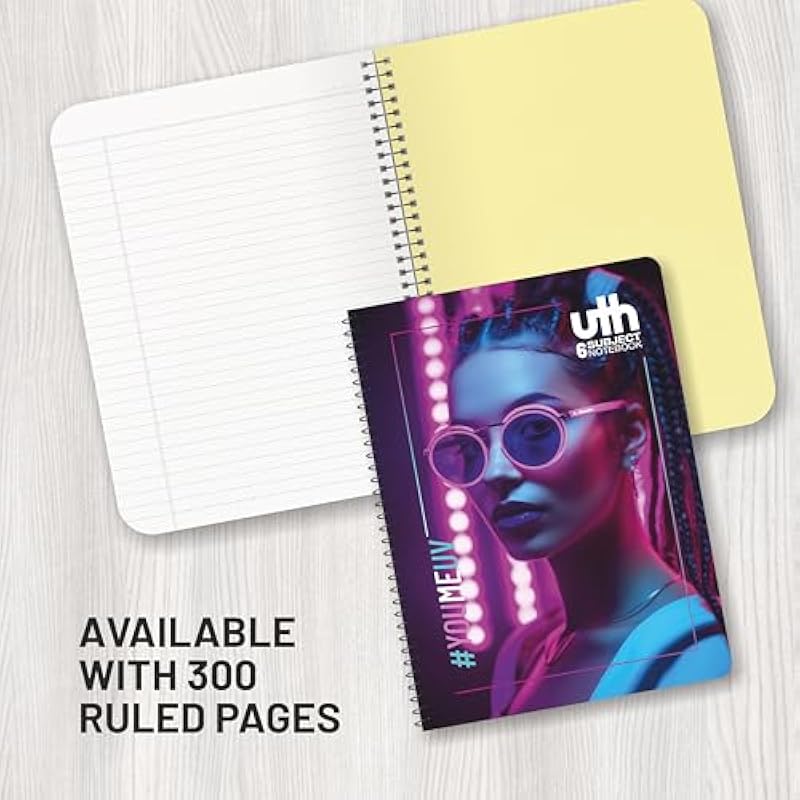 Anupam Uth Kraft 6 Subject Notebook 22 Cm X27 Cm,70 Gsm,150 Sheets(300 Pages) College Ruled Spiral Multi Subject Noteboo Ruled