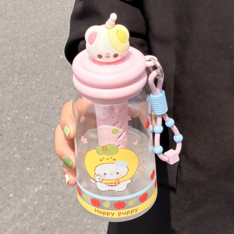 High-Temperature Resistant Tritan Plastic Cartoon Straw Cup for Women & Kids