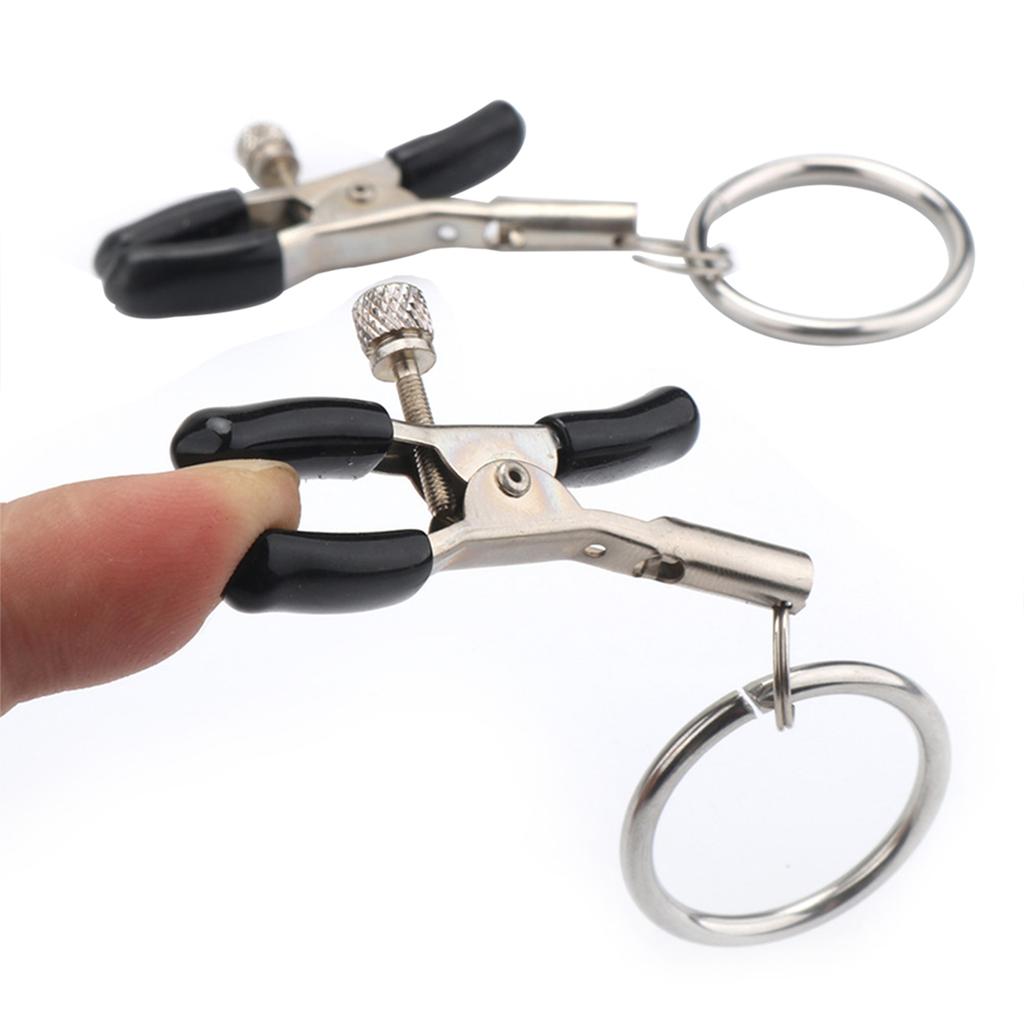 Nipple Clips Clamps Nipple Adjustable Pressure Breast Clamps Stainless Steel Non Piercing Nipple Rings For Women/Men