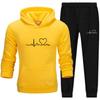 Men's Casual Sports Hoodie Set 2024 with Heart Rate Print