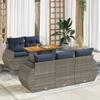 VidaXL Garden Furniture 6 Pcs with Grey Cushions Wicker, Outdoor Sofa Set, Corner Sofa Set 3327218