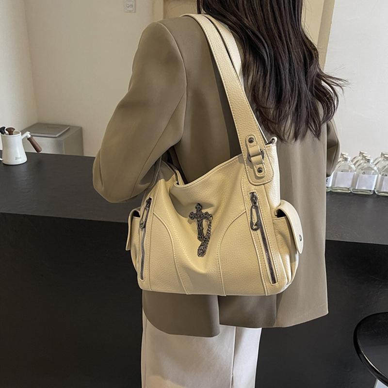 Yogodlns Y2K Daily Commuting Large Capacity Tote Hand Bags Soft Pu Leather Shoulder Bags for Women Quality Crossbody Bags