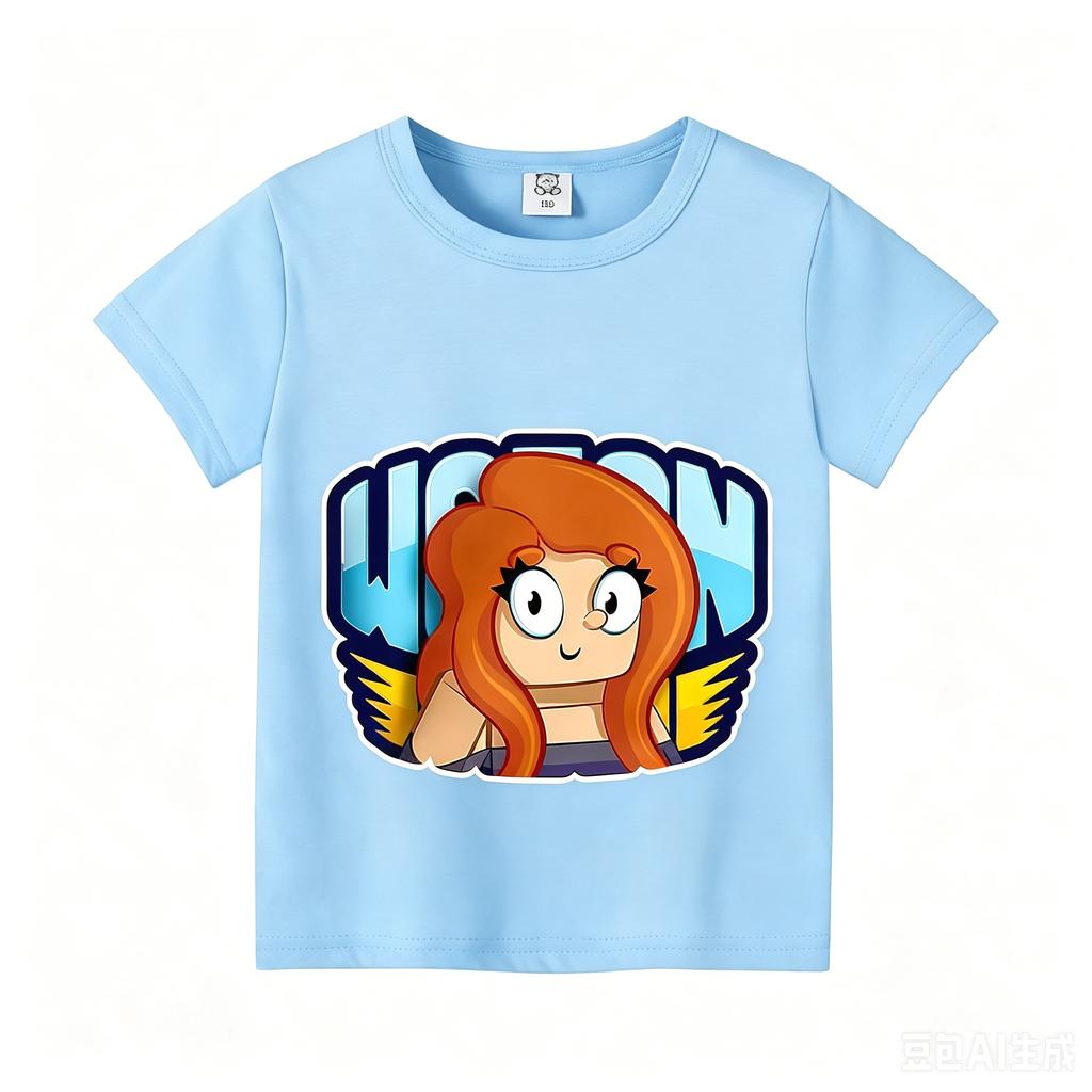 Wojans T-shirt s anime motivem, kulatý výstřih, dětské oblečení s krátkým rukávem, letní bavlněná trička, trička pro kluky a holky, dárek k narozeninám