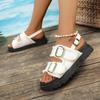 Fashion Cowboy Platform Sandals Women Summer Fashion 2024 Mid Heels Open Toe Casual Beach Slippers Slingback Flip Flops Mujer Zapatos