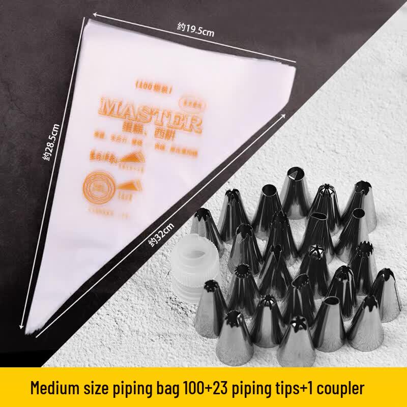 Thickened Disposable Piping Bag and Nozzle Set