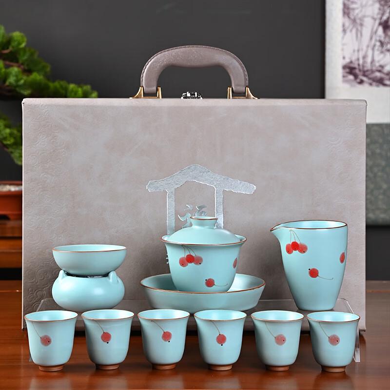 Ru Kiln Ceramic Kung Fu Tea Gift Set (10-Piece)