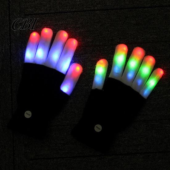 Nachtclub Rave Ausrüstung LED Leuchtende Handschuhe mit 6 Blinkmodi, Requisiten für Fotografie Leuchten Halloween Weihnachtsfeier, Konzert Festival Kostüm