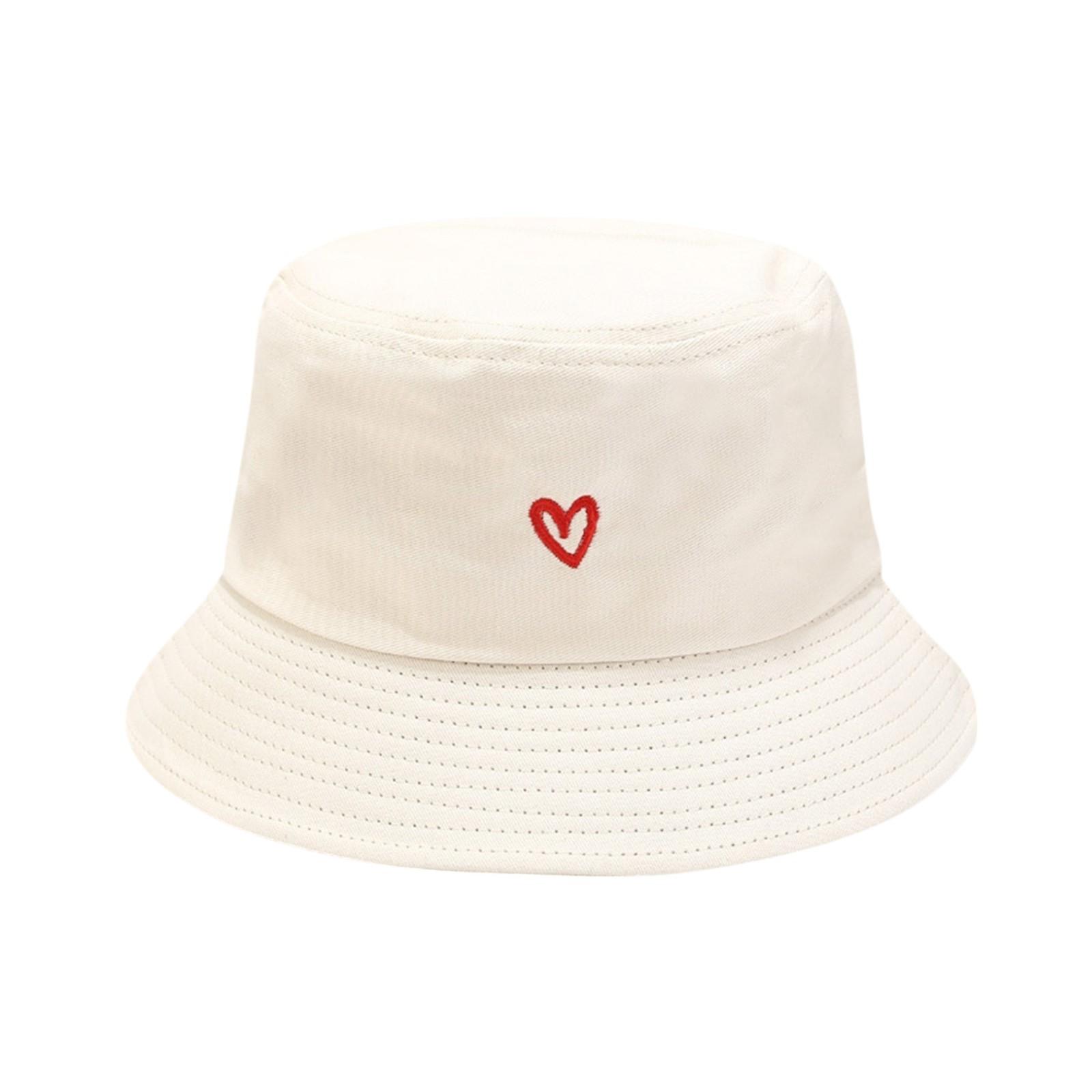 

Хлопковая шляпа-ведро с вышивкой «Любовь» для отдыха на открытом воздухе и отдыха от солнца M бежевый