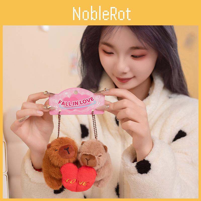 Plush Cute Capybara Keychain Heartfelt Design Soft Pp Cotton Gift For Friends Lovers And