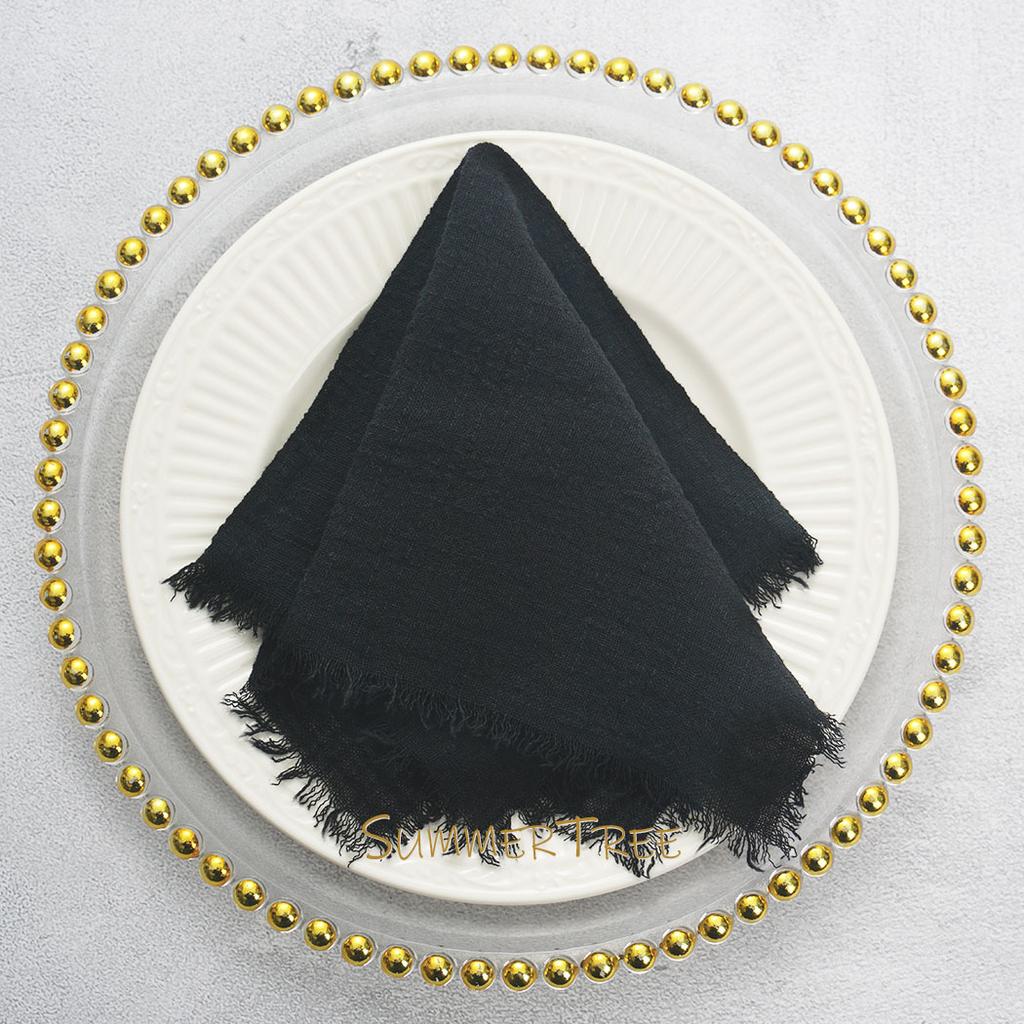 10pcs 32x32cm Cloth Napkins Pure Cotton Gauze Soft Napkin Handkerchief Vintage Banquet Garden Party Wedding Table Decoration