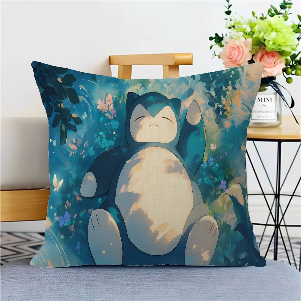 P-Pokemon Relaxo Dekorative Raumästhetik Kissenbezug Heimdekor Schlafzimmer Sofa Bett Couch Kissenbezug 45x45 12x12Inch blue