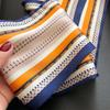 Luxury Stripe Skinny Silk Scarfs Women Foulard Neckerchief Lady Bag Ribbons Office Soft Satin Neck Tie Female Hairband Gift