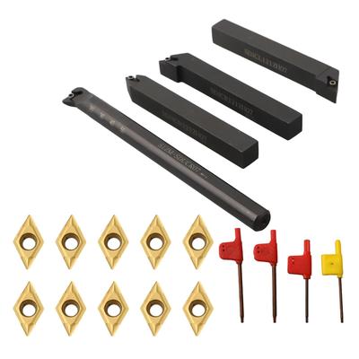 S12M-SDUCR07 SDJCR1212H07 SDJCL1212H07 SDNCN1212H07 DCMT070204 10Pcs Carbide Rts + 4Pcs Lathe Tool Holder + 4Pcs Lathe Key Machine Tool Set