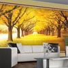 Landscape Natural Wallpaper Autumn Scenery Yellow Forests 3d Wall Mural Load Leaves Wall Paper For Living Room