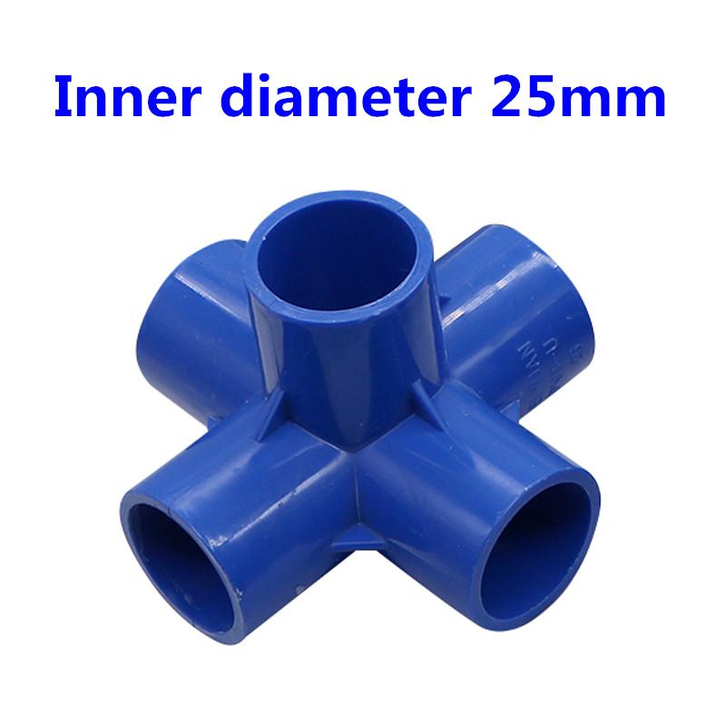 PVC Three-dimensional 3 Way 4 Way 5 Way Water Pipe Connector Innner Diameter 25mm Pipe Fittings Irrigation Equal Adapter 1 Pc