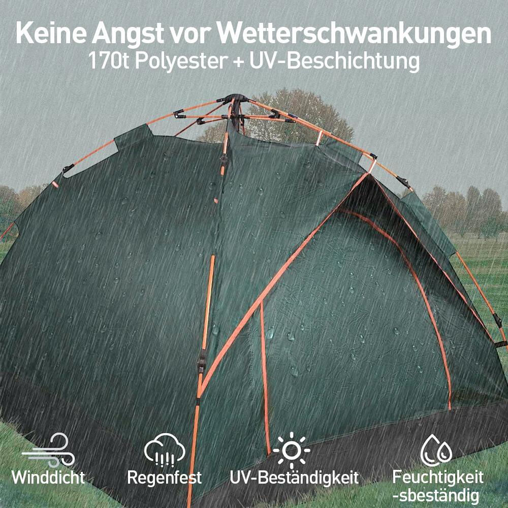 Camping Tent Dome Tent 3-4 Person Automatic Pop Up Tent Waterproof New