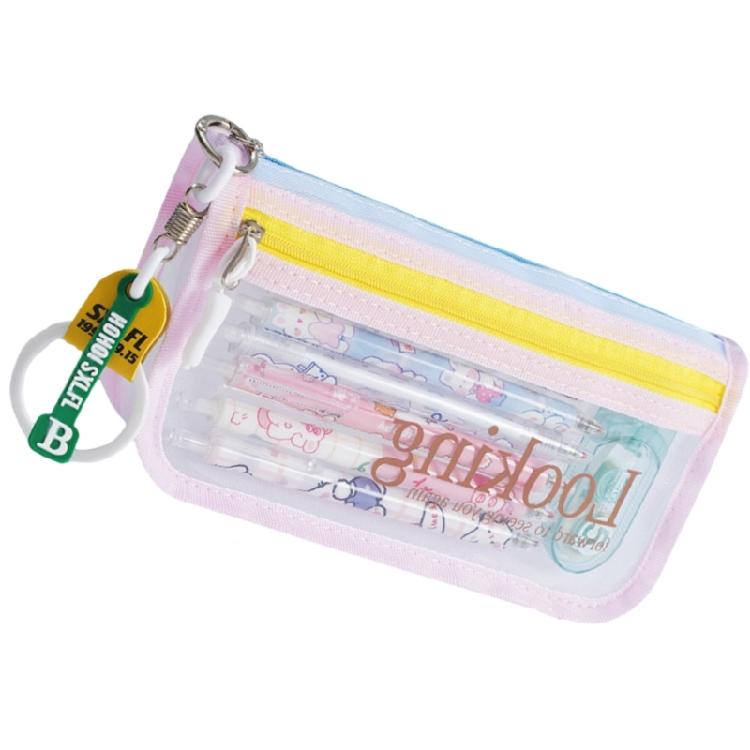 Clear Pencil Case Large Capacity Pen Bag Double Layered Pen Organizers Travel Makeup Pouches for Student Women Adult