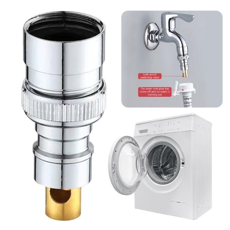 Brass Automatic Water Shuts Off Adapters Leak Prevention Extension Valves Water Connector Easy To Use for Washing Machine