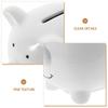 Ceramic Piggy Bank Coin Bank Personalized Money Saving Bank Delicate Nursery Decor (White) Banks To Save Box