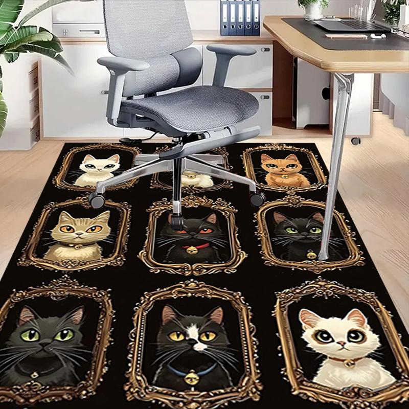 1PC Cat portraits Extra Large Non-Slip Floor carpet, Office, family, bedroom, Studio - Large Area Rug Indoor Rugs, Vibrant Colors-W263