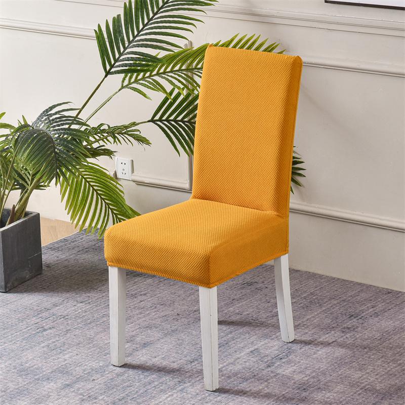 1pc Jacquard Elastic Dining Chair Cover Stretch Chairs Slipcovers Universal Size Seat Covers for Kitchen Wedding Banquet Home