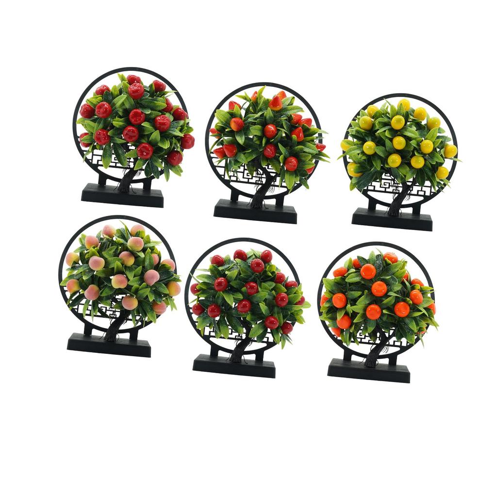 Künstlicher Obstbaum Chinesischer Stil Fake Bonsai Ornament ABS Material für Büro Heimdekoration
