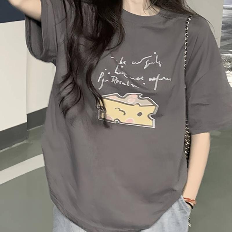 Móda Ženy Dinosauří dort s potiskem Tričko Legrační Ležérní Tričko s krátkým rukávem s výstřihem do O Letní Dámské tričko s tričkem