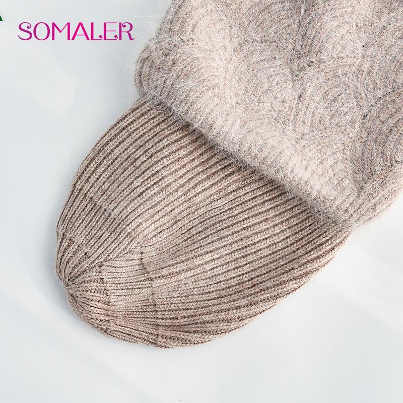 SOMALER Women's Winter Warm Fluffy Angora Hat Scarf Set Warm Angora Wool Knit Beanie  Neck Warmer 2 in 1 Gift Set