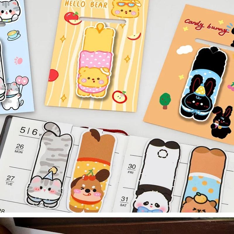 1Pcs Cute Pet Magnetic Bookmark Student Cartoon Good-looking Reading Book Page Clip Cute Animal Bookmark Stationery Gift School