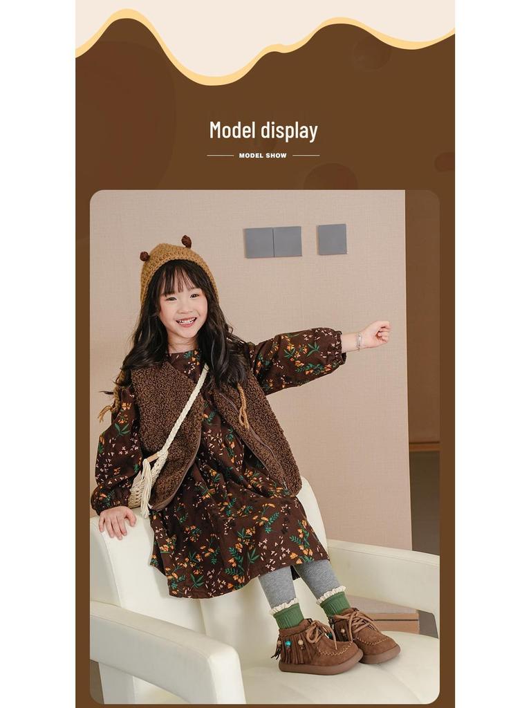 2025 Mädchen Retro-Stil Wildlederstiefel mit Perlenquaste - Herbst/Winter-Kollektion