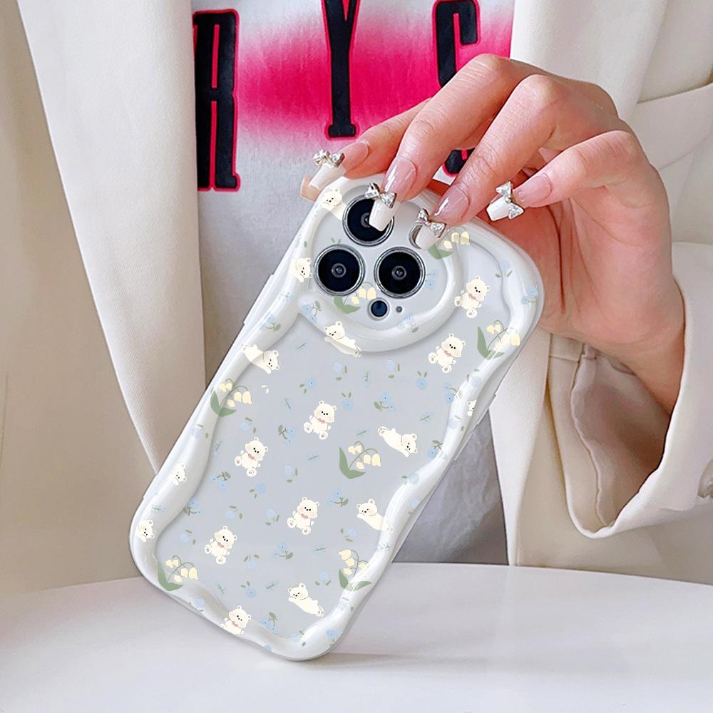 Model de desene animate Carcasă cu textura cremă Marginea ondulată Husă din silicon moale Husă pentru telefon pentru iPhone Samsung Huawei Honor Xiaomi Redmi Infinix Tecno