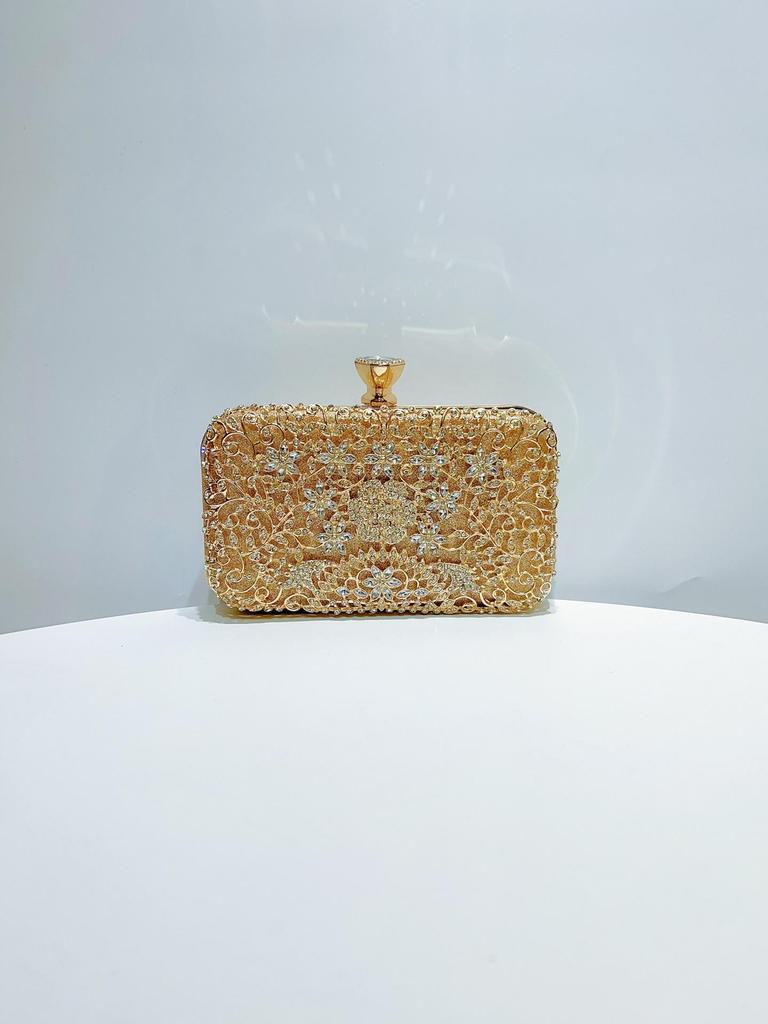 Diamond-Studded Evening Clutch for European & American Socialite Events