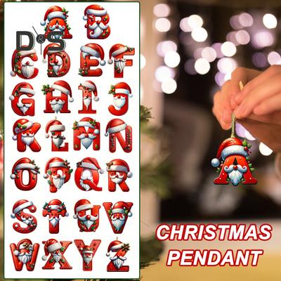 Lettere Ornamenti da Appendere Lettera Albero di Natale Ciondolo a Forma di Lettera da A a Z Lettere Natalizie Decorative da Appendere per Artigianato Fai da Te Decorazioni per la Casa