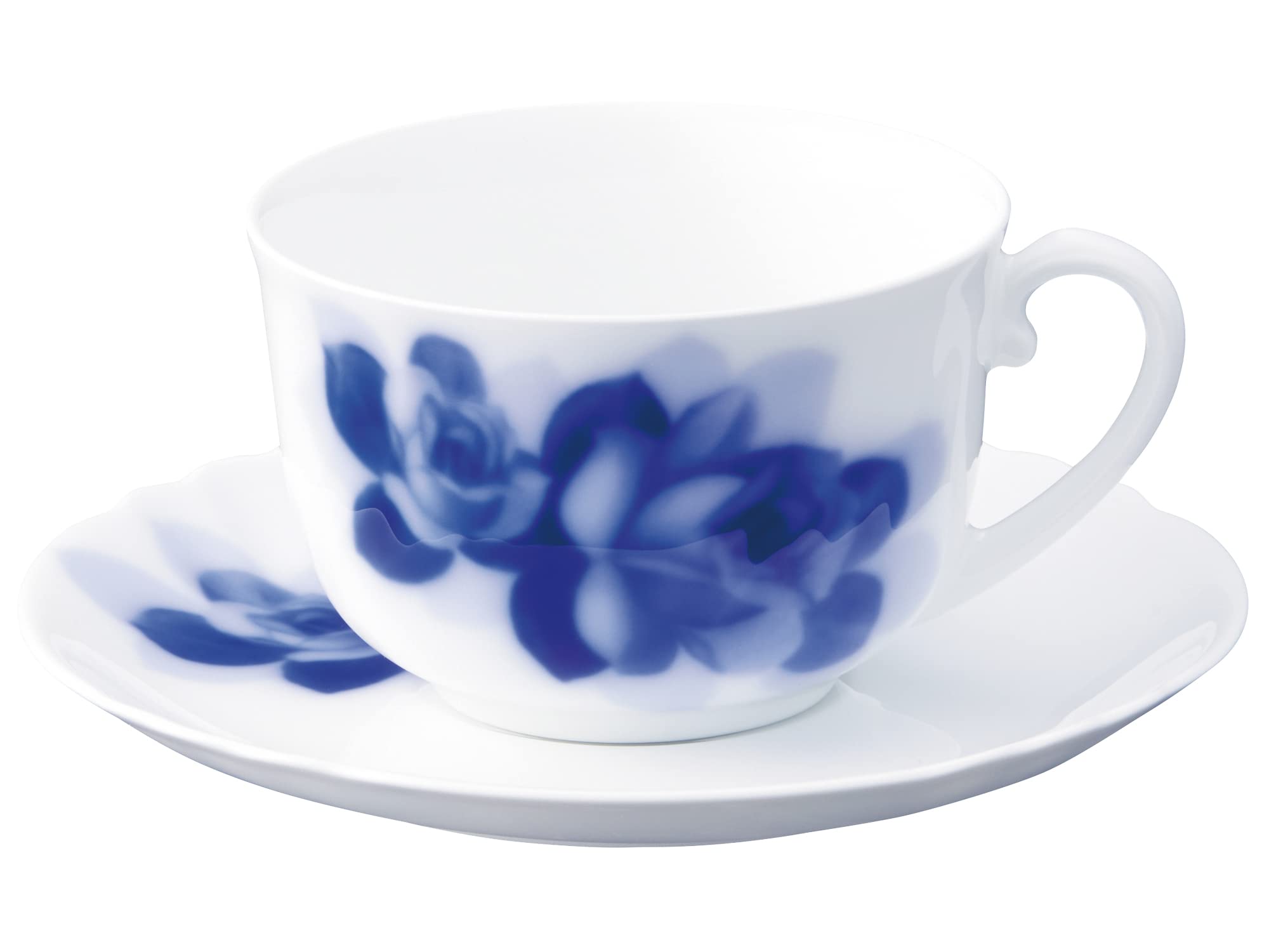 

Okura Pottery Синяя Роза Джанет Утренняя Чашка и Блюдце, Кофе/Чай, Прибл.. 290 мл, Подходит для микроволновой печи и посудомоечной машины, Сделано в Японии, 59C/8110