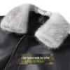 Men's Winter Mink Fur Collar Sheepskin Leather Goose Down Jacket