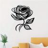 Metal Wall Art Rose Flower Sculpture Elegant Home Decor for Living Room Valentine Anniversary Gift Powder Coated Metal