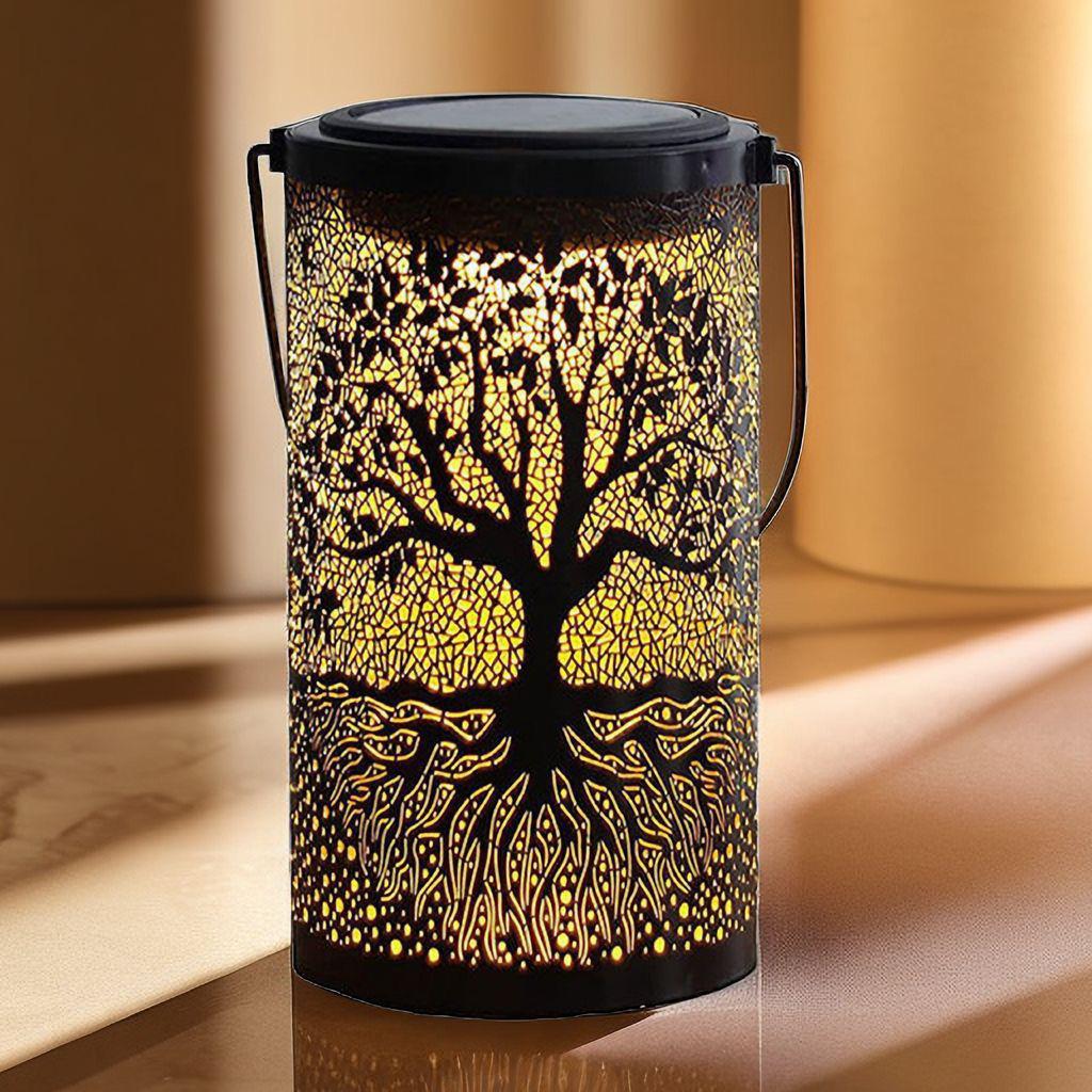Wrought Iron Solar Garden Lantern for Courtyard, Lawn, and Balcony.