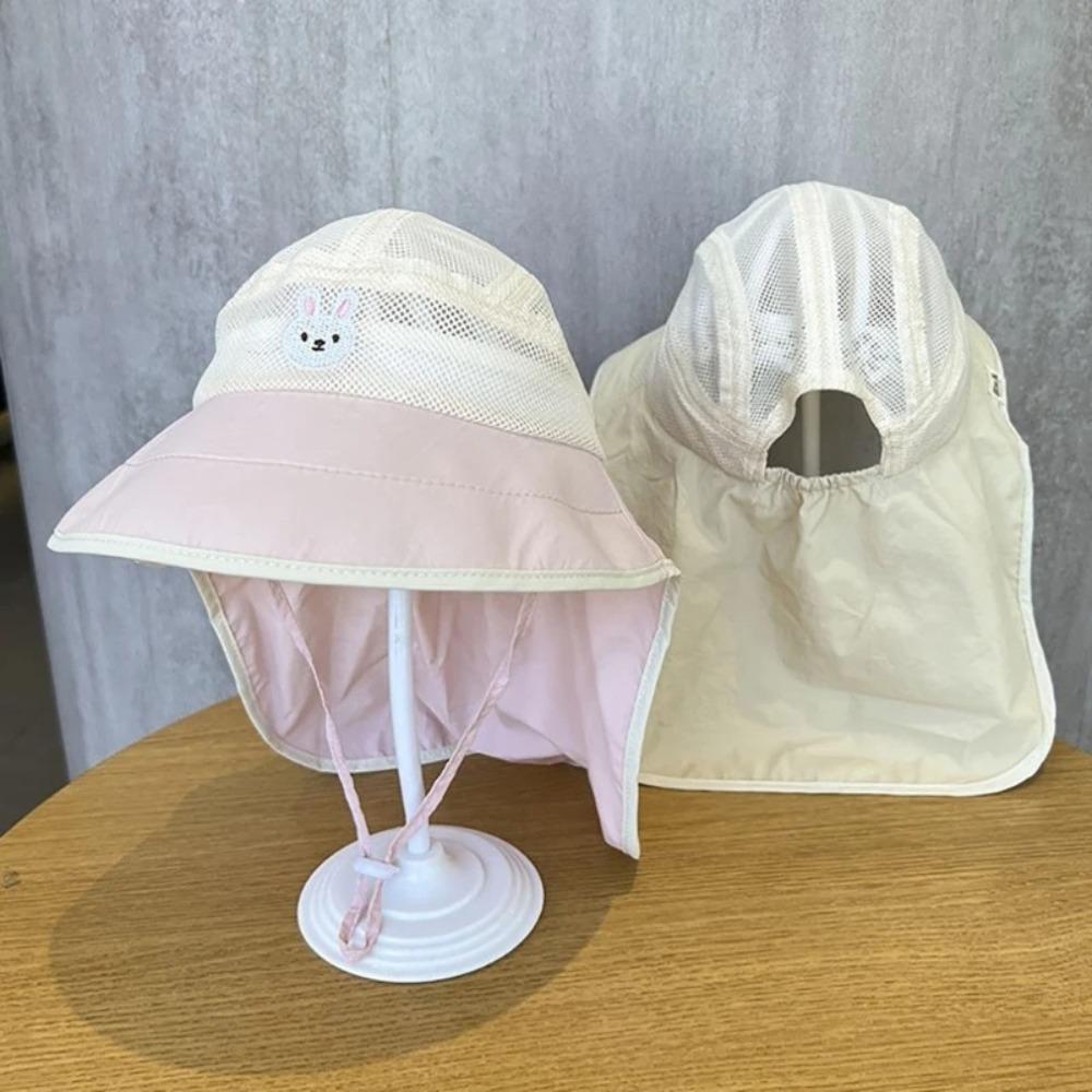 Soft Brim Fisherman Hat Neck Flap Panama Hat Cute Bucket Hat  Kids Unisex