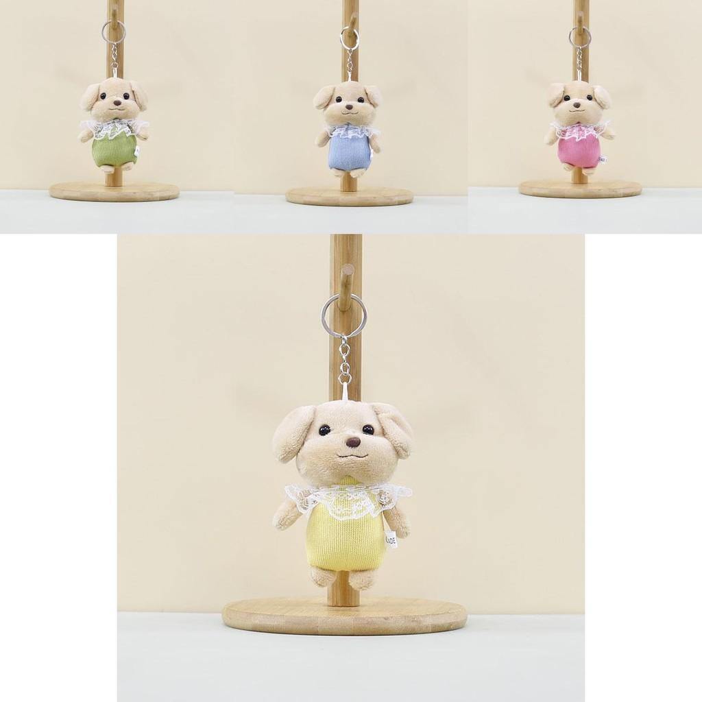 Lovable Small Dog Plush Keychain Colorful Stuffed Toy Pendant With Adorable Features For Bag Accessory