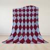 Harlequin Check Flannel Blanket Warm Soft Halloween Christmas Couch Warm Cozy Decorative Decor Gift For All Season