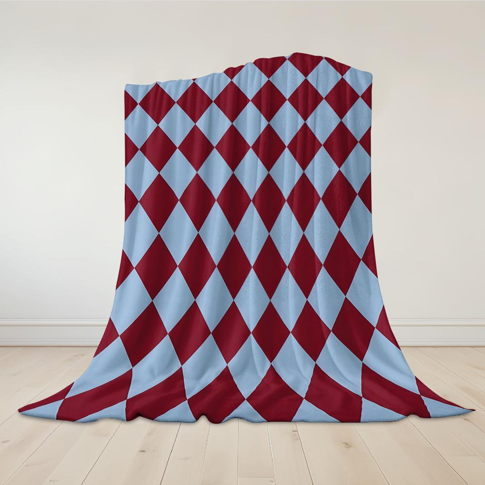 Harlequin Check Flannel Blanket Warm Soft Halloween Christmas Couch Warm Cozy Decorative Decor Gift For All Season