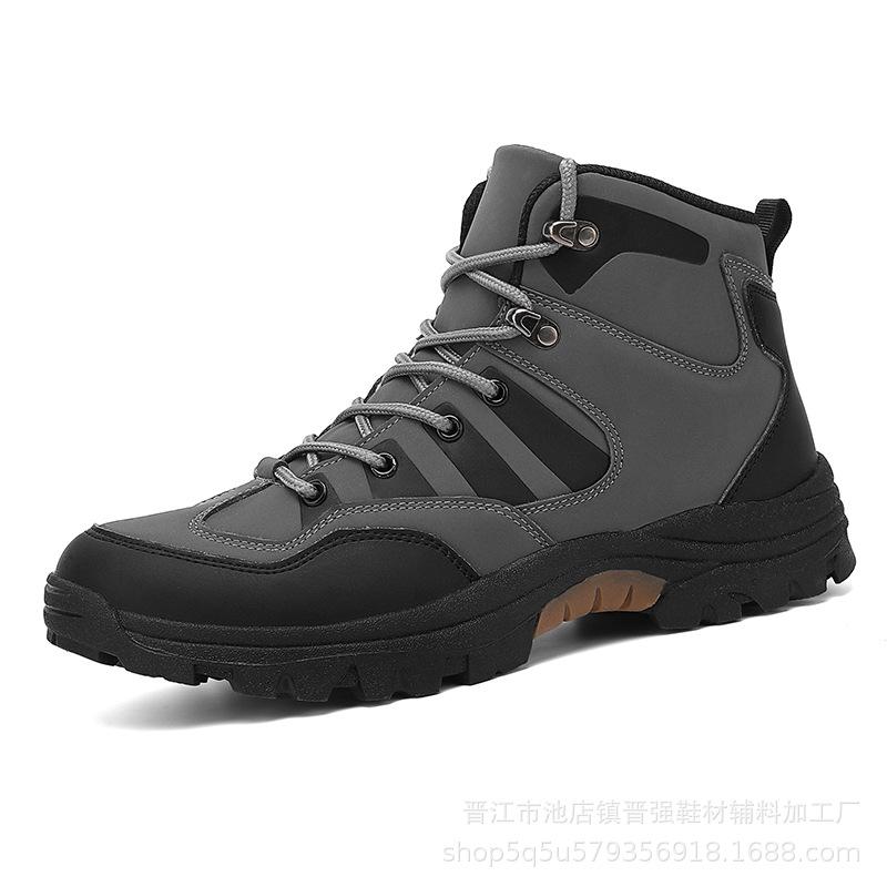 Tooling Labor Insurance Shoes High-top Men's Autumn and Winter New Non-slip Outdoor Sports and Leisure Trendy Shoes Travel Mountaineering Martin Boots