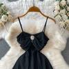 Vestido Mini Bustier Sexy de Malla sin Tirantes para Mujer, sin Mangas, con Pedrería, Espalda Descubierta, Estilizador, Cruzado, Corto