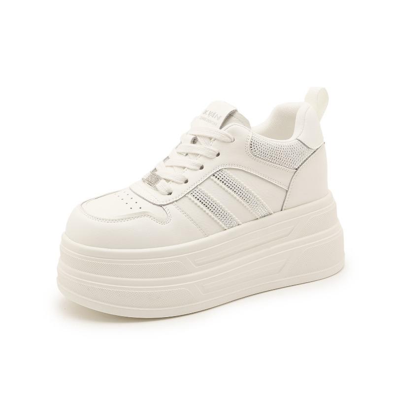 2573 inner height increase white shoes women's new versatile skirt small thick baseplate shoes women