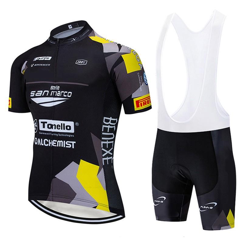 Mens Cycling Jersey Bib Shorts Set Quick-Dry Breathable Bike Wear XS